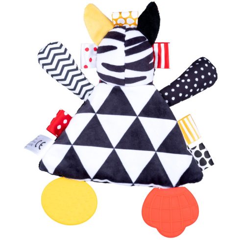 Bali Bazoo kontrasztos plüss bébijáték  rágókával - Zebra 