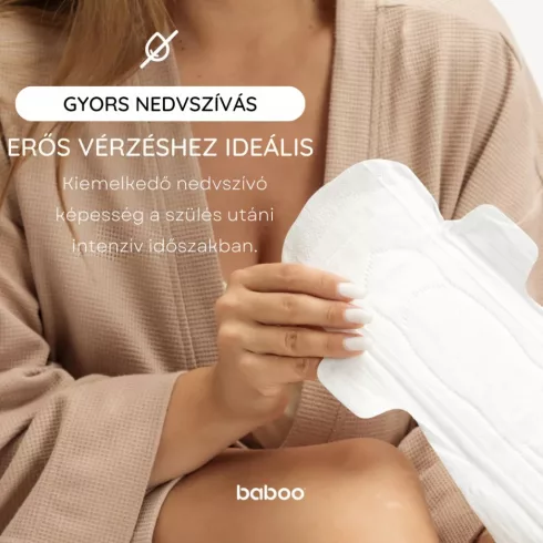 Baboo eldobható szülés utáni betét, 8 db, L, 425 mm