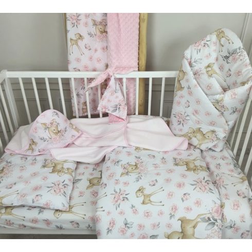 Baby Shop 2 részes babaágynemű - rózsaszín őzike