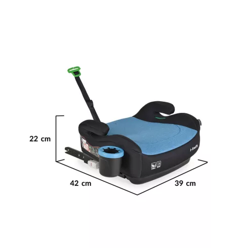 Cangaroo I-Swift i-Size ülésmagasító 125-150 cm pohártartóval - Fekete/kék