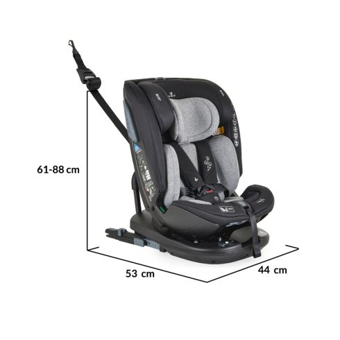 Cangaroo Gravity I-Size 360°-ban forgatható ISOFIX gyermekülés (40-150 cm) - Szürke