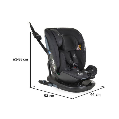 Cangaroo Gravity I-Size 360°-ban forgatható ISOFIX gyermekülés (40-150 cm) - Fekete