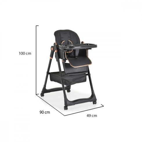 Moni LINDO multifunkciós etetőszék (ajándék szilikon előke, kanál és villa) - Fekete