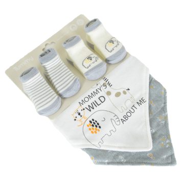 Cangaroo Tummy zokni+nyálkendő szett 2+2db - szürke 