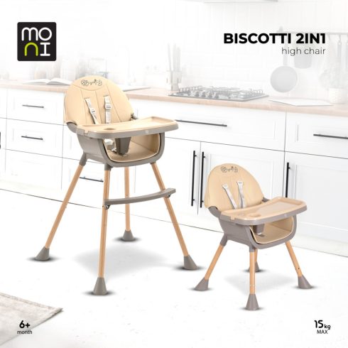 Moni Biscotti 2in1 fix etetőszék - Bézs