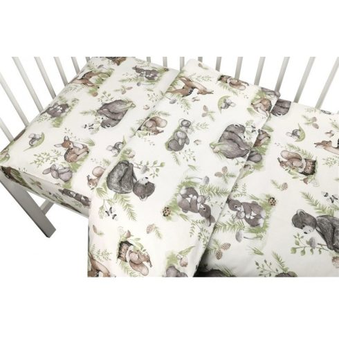 Baby Shop 2 részes babaágynemű - Erdei barátok zöld