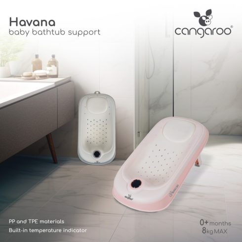 Cangaroo Havana babatartó kádba vízhőmérővel - fehér/szürke