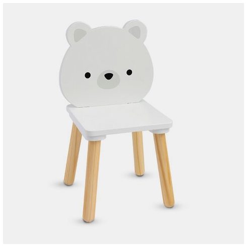 Moni FAJÁTÉK asztal+2 szék szett MACIS - fehér