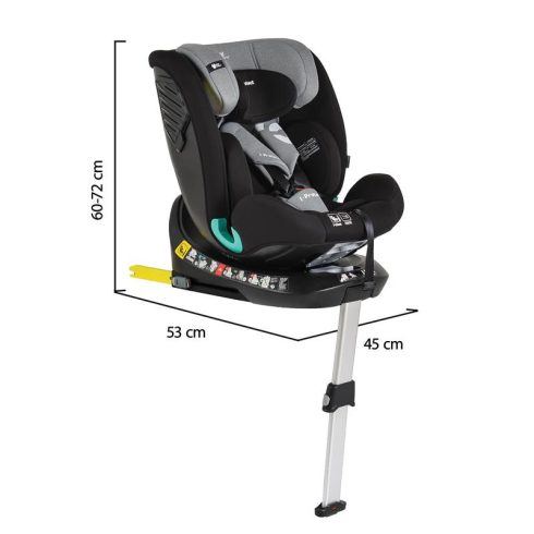 Cangaroo i-Protect Isofix autós ülés 360 forgatható (40-150 cm) - Steel grey