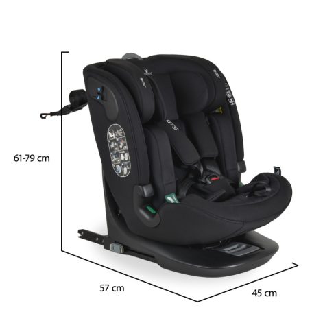 Cangaroo GTS Prémium 360° fokban forgatható autósülés (40-150cm) - Fekete