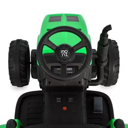 Moni Dallas elektromos traktor utánfutóval 140 cm - Zöld
