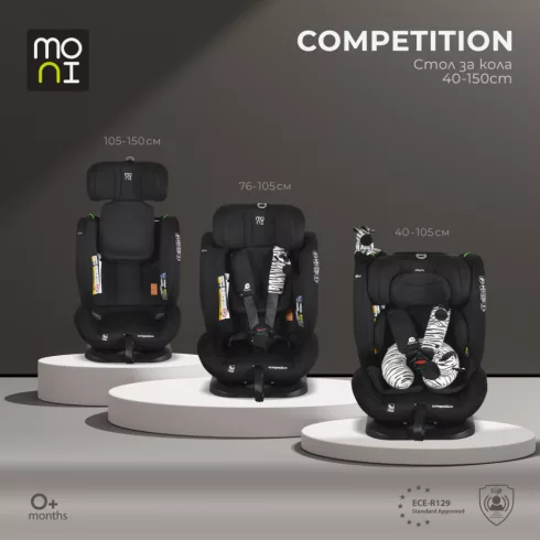 Moni Competition gyermekülés (40-150 cm) - Fekete