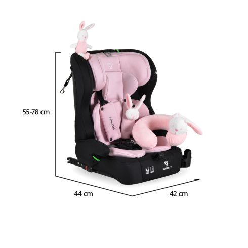 Moni Security isofix biztonsági autósülés 76-150cm  - Rózsaszín
