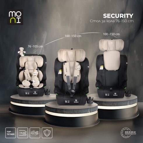 Moni Security isofix biztonsági autósülés 76-150cm  - Bézs