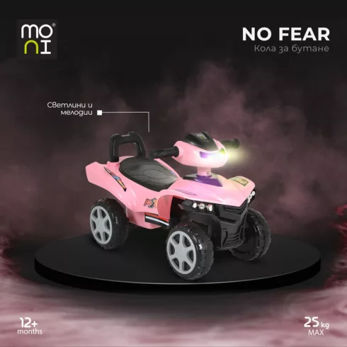Moni No Fear ráülős kis quad bébitaxi - rózsaszín 