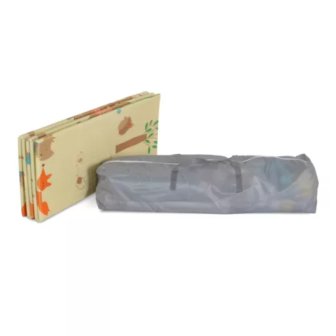 Moni Game Zone összecsukható járóka szőnyeggel, 60 labdával 150x200cm - Szürke 