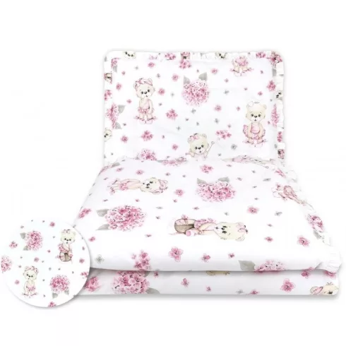 Baby Shop ágynemű huzat 90*120 cm - Balerina maci rózsaszín 