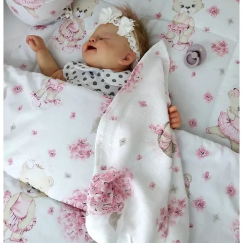 Baby Shop ágynemű huzat 90*120 cm - Balerina maci rózsaszín 