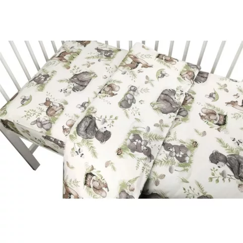 Baby Shop ágynemű huzat 100*135 cm - Erdei barátok zöld