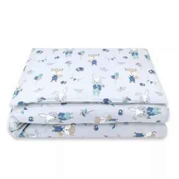 Baby Shop ágynemű huzat 90*120cm - kék róka és nyuszi 