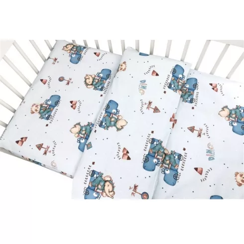 Baby Shop ágynemű huzat 90*120 cm - Kék Dinó Autó 