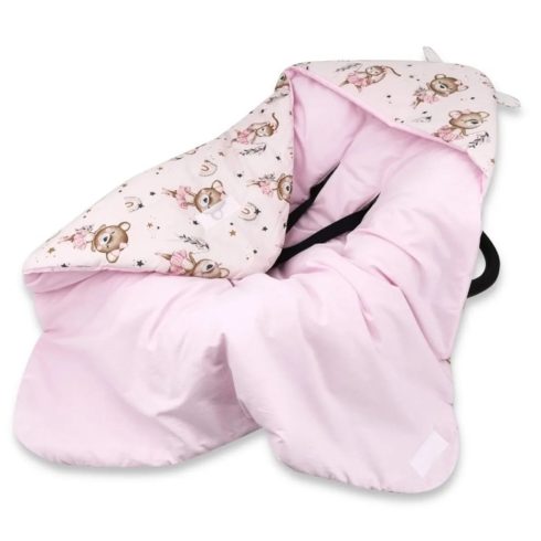 Kétoldalas takaró autós hordozóba 90*90 cm 2,5 TOG - Kis balerina rózsaszín 