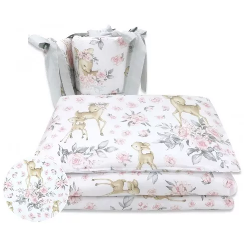 Baby Shop 4 részes babaágynemű - őzike rózsaszín