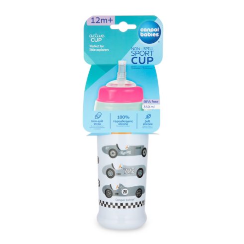 Canpol Sport itatópohár cseppmentes szívószállal 350 ml 12h+ Racing-klón