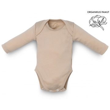   Kenguru Gold Borítéknyakú hosszújju pamut kombidressz (50-56) - mogyoró