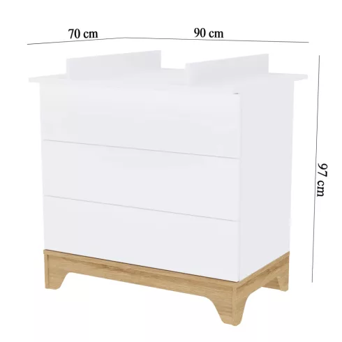 Faktum Lumina White komód + pelenkázó toldalék