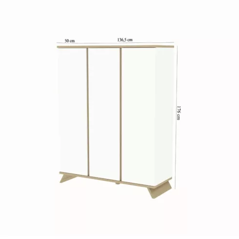 Faktum Sienna White 3 osztású szekrény