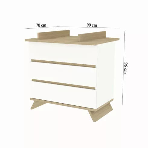 Faktum Sienna White komód + pelenkázó toldalék