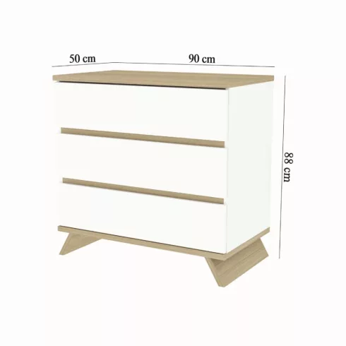 Faktum Sienna White komód + pelenkázó toldalék