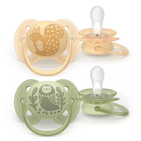 Philips AVENT SCF091/46 Ultrasoft Premium játszócumi 6-18hó (mókus/bagoly)  2 db