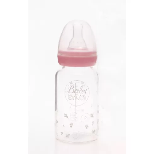 Baby Bruin hőálló üveg cumisüveg 120 ml - rózsaszín