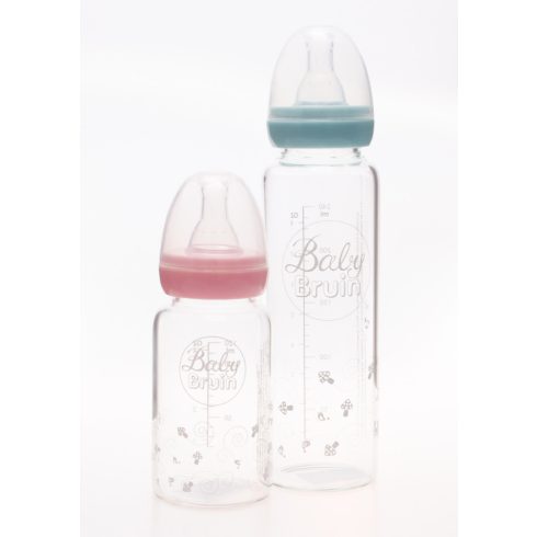 Baby Bruin hőálló üveg cumisüveg 240 ml - kék-klón