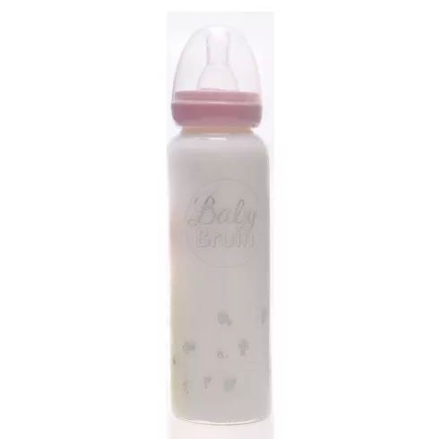 Baby Bruin hőálló üveg cumisüveg 240 ml - rózsaszín