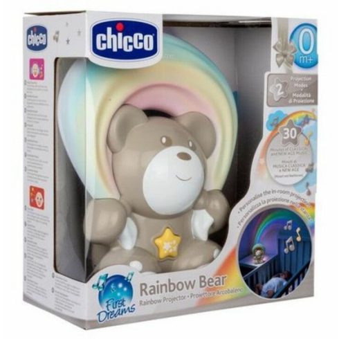 Chicco Rainbow Bear - Szivárvány maci zene-fény projektor 0h + bézs