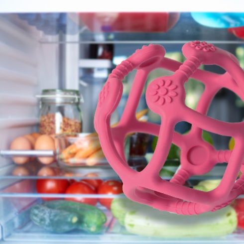 BabyOno szilikon rágóka Ortho gömb - Zöld