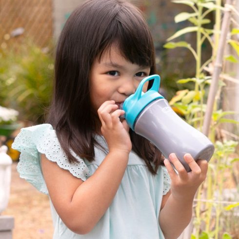 Chicco Kids Pop-Up 350ml szívószálas kulacs 2év+ Rózsaszín 