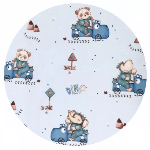 Baby Shop 3 részes babaágynemű - Kék Dinó Autó