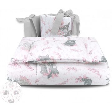   Baby Shop 3 részes ágynemű garnitúra - Lulu rózsaszín/szürke