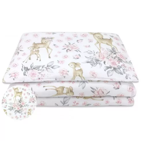Baby Shop 3 részes ágynemű garnitúra - őzike szürke/rózsaszín 