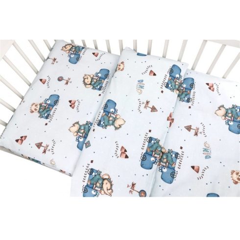 Baby Shop 2 részes babaágynemű - Kék Dinó Autó 
