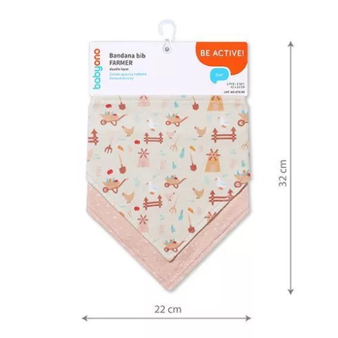BabyOno előke háromszög 2db-os - farmer