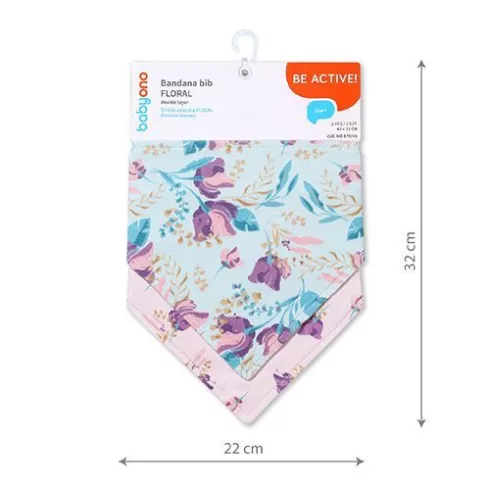 BabyOno előke háromszög 2db-os - floral