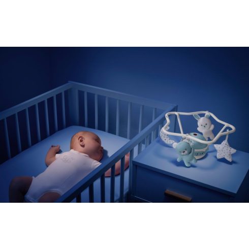 Chicco Rainbow Szivárvány zenélő forgó 3in1
kiságyjáték, projektor, éjjeli lámpa 0h + kék