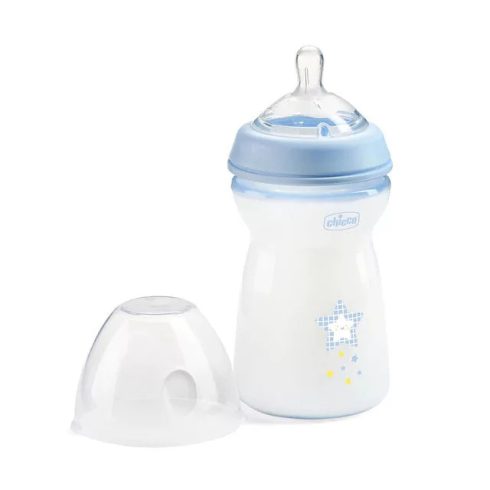 Chicco Natural Feeling cumisüveg 330ml 6hó+ kék