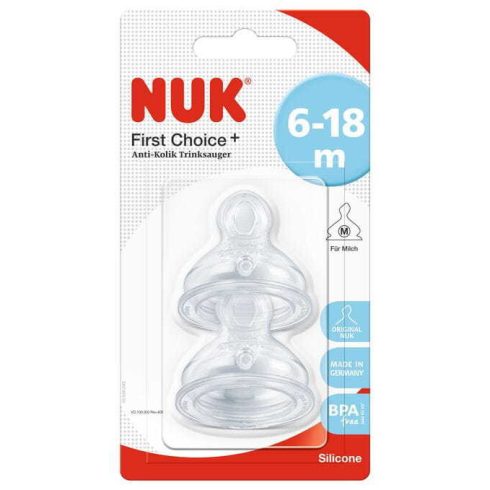 Nuk 6-18+ First Choice szilikon etetőcumi 2 db - M méret