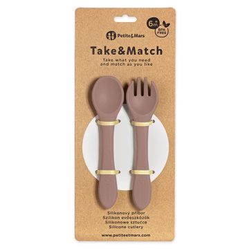 P&M Szilikon evőeszközök TAKE&MATCH Velvet Latte 6m+